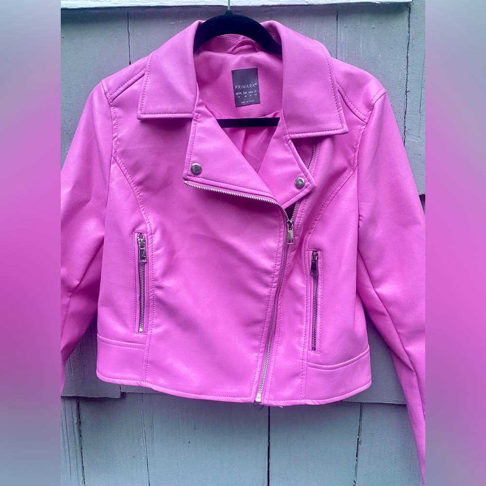 Pink faux leather jacket